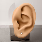 Titanium 20 Gauge Flat Heart End Earring Studs - Pair