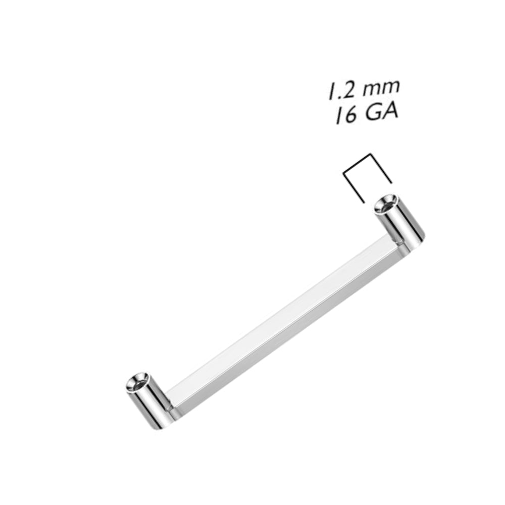 Titanium Flat Staple Surface Barbell 16G 10mm to 16mm - photo 2