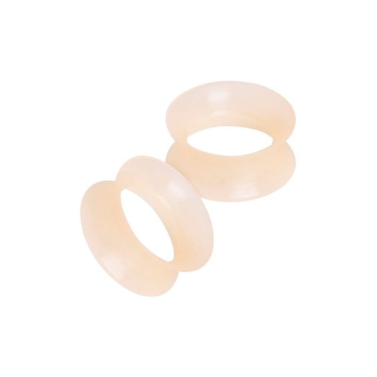 Double Flare Flesh Peach Silicone Plug Ear Tunnel 2 to 1/2 - Pair - Kruelty