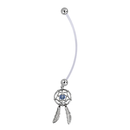 Flexible Acrylic 14 Gauge Plus Size Belly Ring with Dream Catcher - photo 3