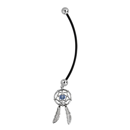 Flexible Acrylic 14 Gauge Plus Size Belly Ring with Dream Catcher - photo 4