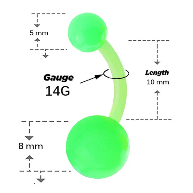 Bio-Flex Acrylic 14 Gauge Flexible Belly Ring - 8 Pack - photo 3