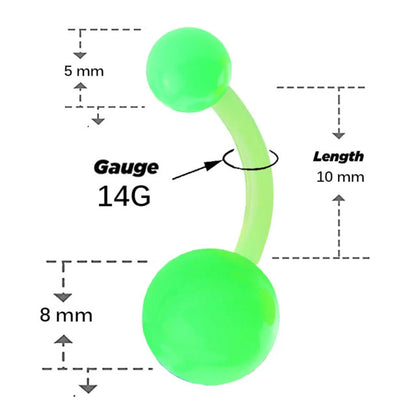 Bio-Flex Acrylic 14 Gauge Flexible Belly Ring - 8 Pack - photo 3