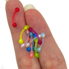 Bioflex 16 Gauge Flexible Acrylic Curved Barbells 8mm - 10 Pack