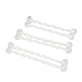 PTFE 14 Gauge Clear Flexible Industrial Barbell Retainers - 6 Pack