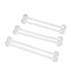 PTFE 14 Gauge Clear Flexible Industrial Barbell Retainers - 6 Pack