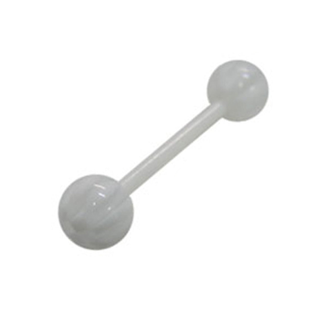 Acrylic Bio-Flex Tongue Ring Straight Barbell 14 Gauge & Checker Ball