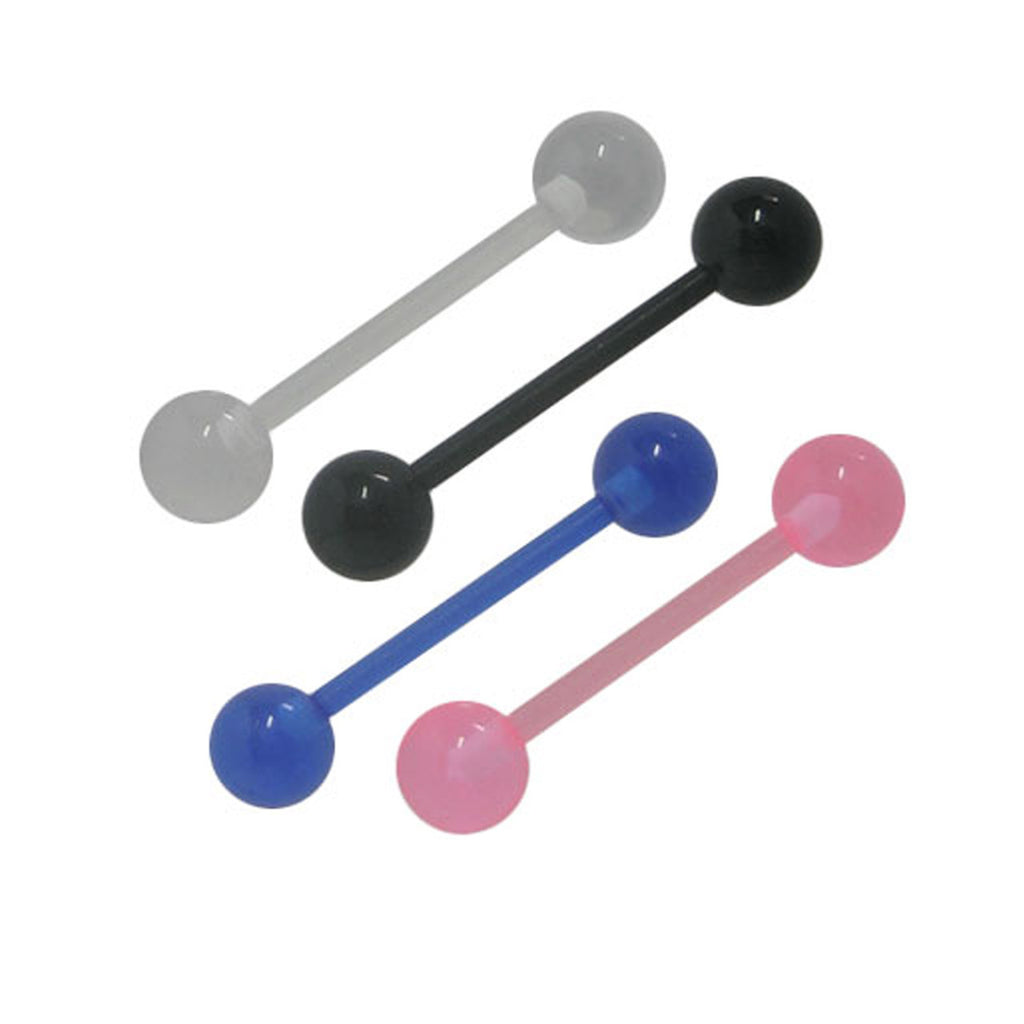 Flexible PTFE Tongue Ring Straight Barbell 14 Gauge 5/8" (16 mm) - Kruelty