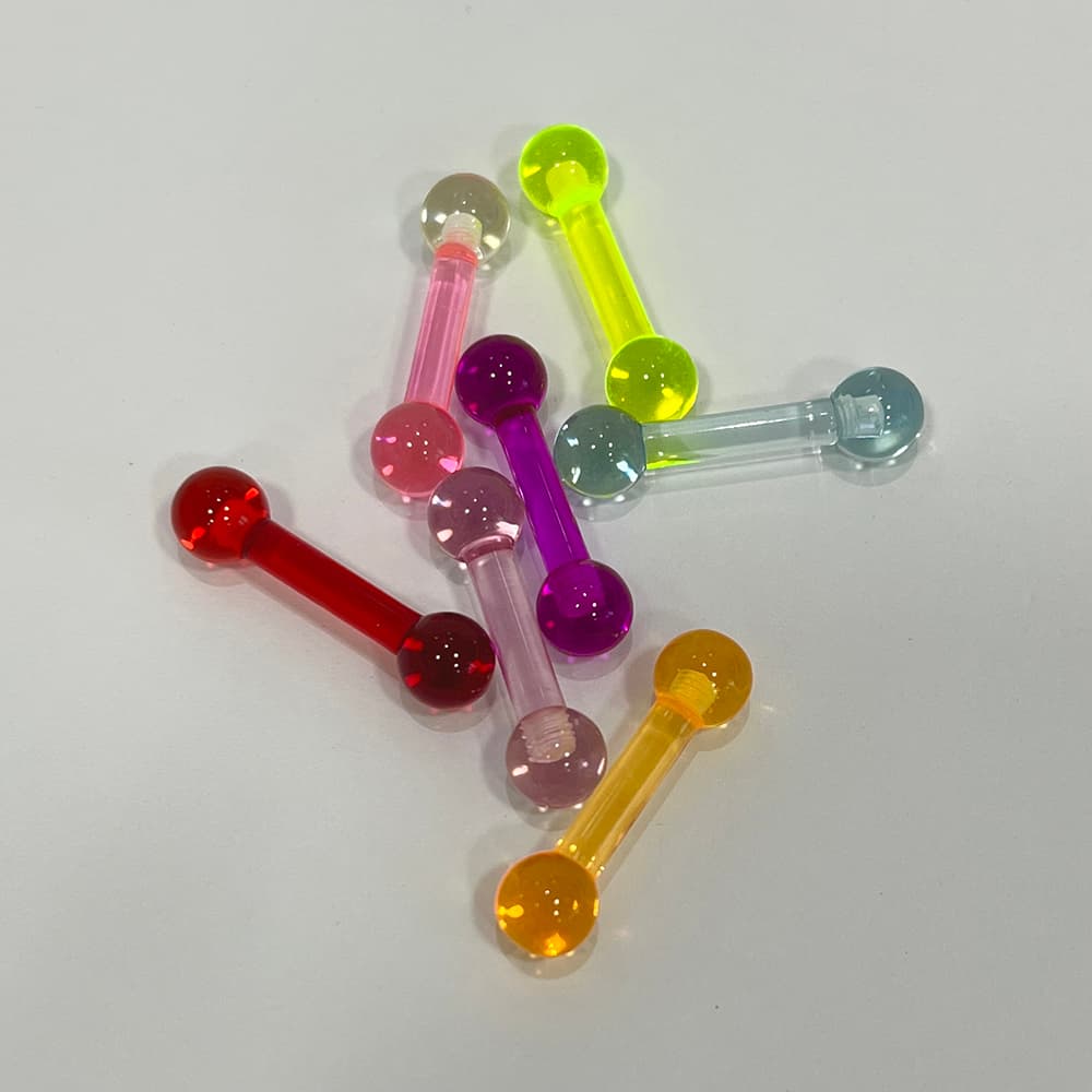 Ultra Violet Acrylic 6 Gauge Straight Barbell - photo 2