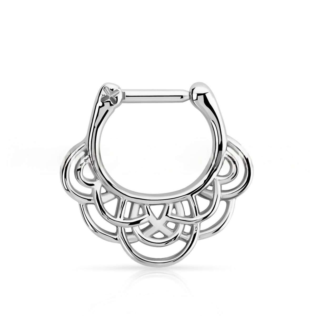 Surgical Steel 16 Gauge Floral Hinged Septum Clicker