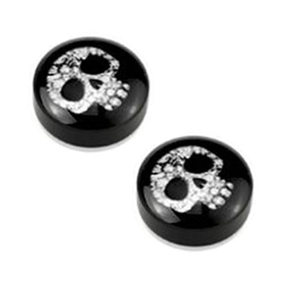 Acrylic Magnetic Fake Ear Gauges with Sakura & Skull Designs - Pair - photo 6