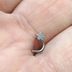 Surgical Steel 18 Gauge Flower Corkscrew Nose Stud