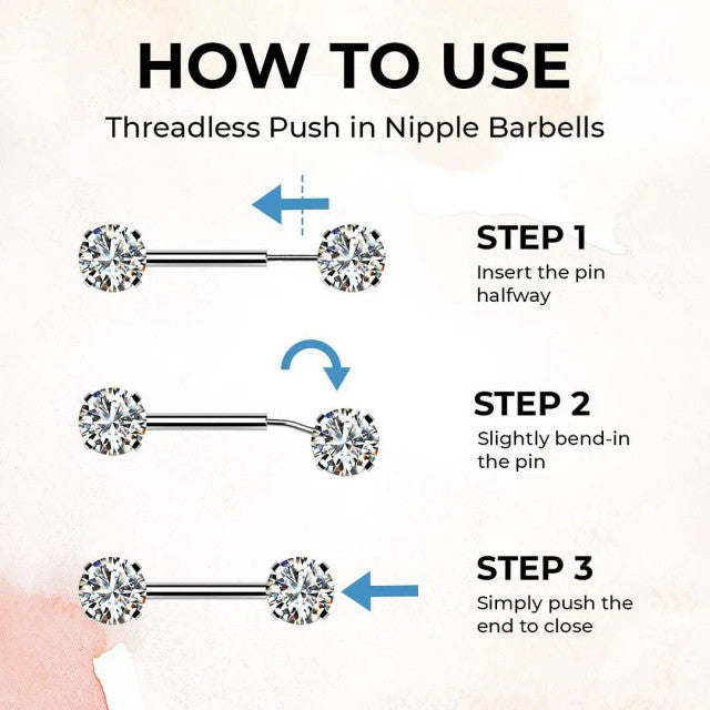 14 Karat Solid Gold Nipple Ring Barbell 14 Gauge Threadless Fan - Pair - Kruelty - Photo 8