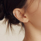 Titanium 18 to 20 Gauge CZ Flower End Labret Stud - Pair