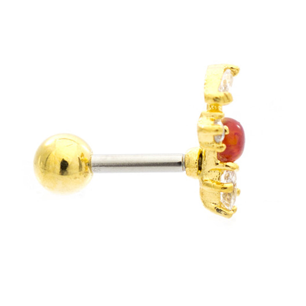 Surgical Steel 16 Gauge Tragus Barbell with Flower CZ - photo 2