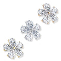 Surgical Steel Prong Set Five Pear CZ Flower Dermal Top