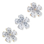 Surgical Steel Prong Set Five Pear CZ Flower Dermal Top