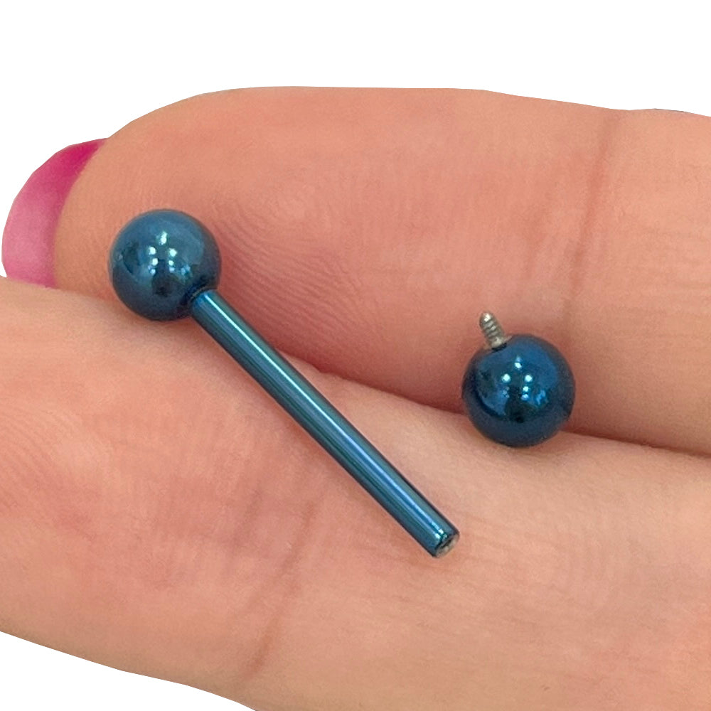 Titanium 14 Gauge Colored Straight Barbell with 5mm Ball End - photo 3