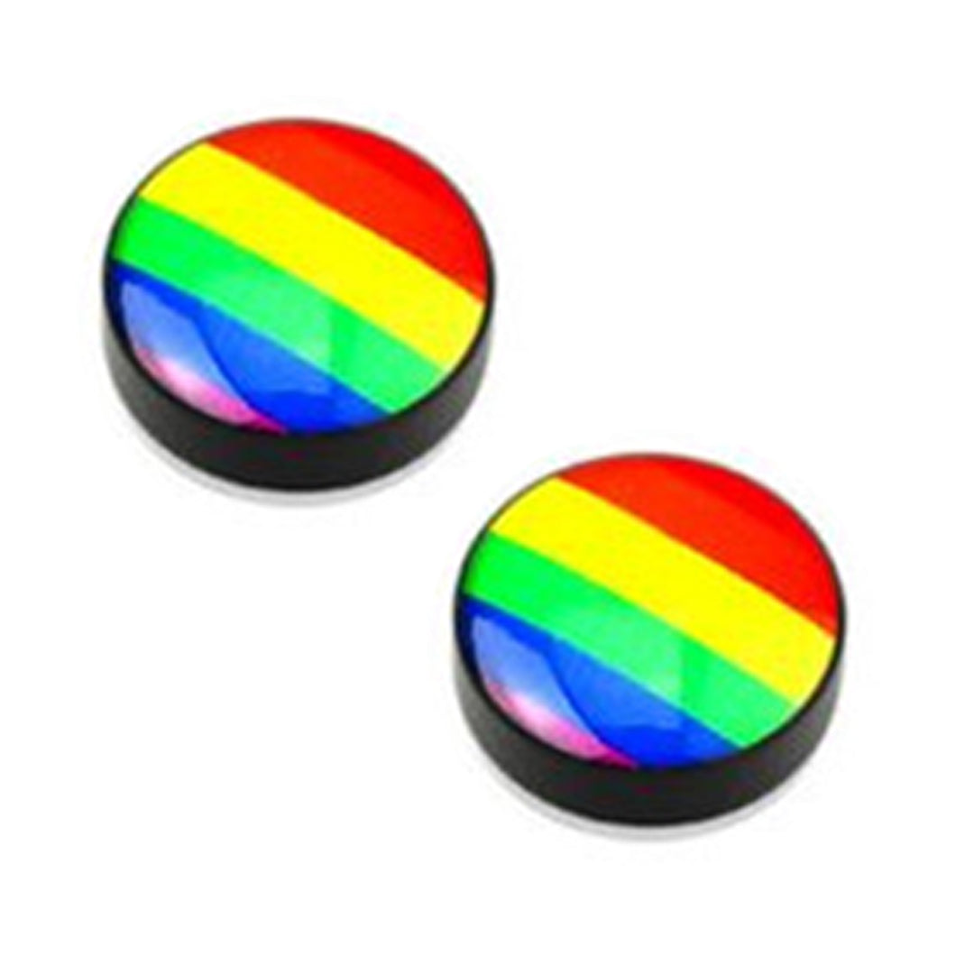 Acrylic Magnetic Fake Ear Gauges with Sakura & Skull Designs - Pair - photo 4