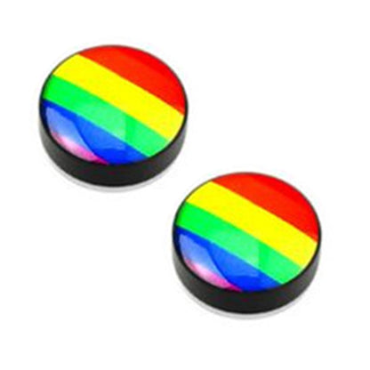 Acrylic Magnetic Fake Ear Gauges with Sakura & Skull Designs - Pair - photo 4