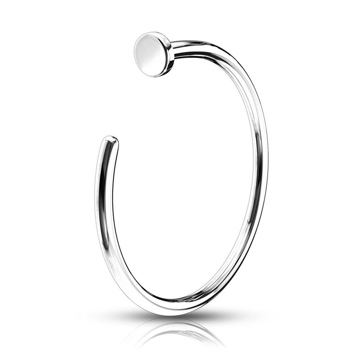 14 Karat Solid Gold Nose Ring Hoop 18 & 20 Gauge with Flat End - Kruelty - Photo 2