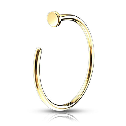 14 Karat Solid Gold Nose Ring Hoop 18 & 20 Gauge Jewelry With Flat End