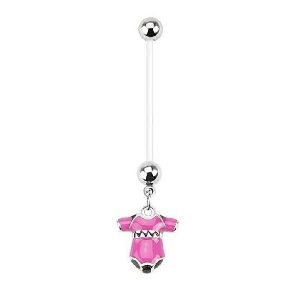 Bio-Flex 14 Gauge Pregnancy Belly Ring with Onesie Dangle - photo 2