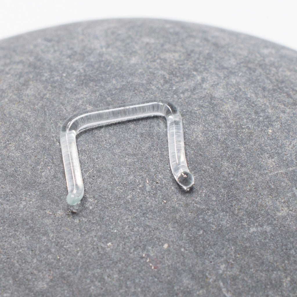 Glass Pyrex Clear Basic Septum Retainer - 16 or 14 Gauge - 1/4" (6 mm) - Kruelty - Photo 3