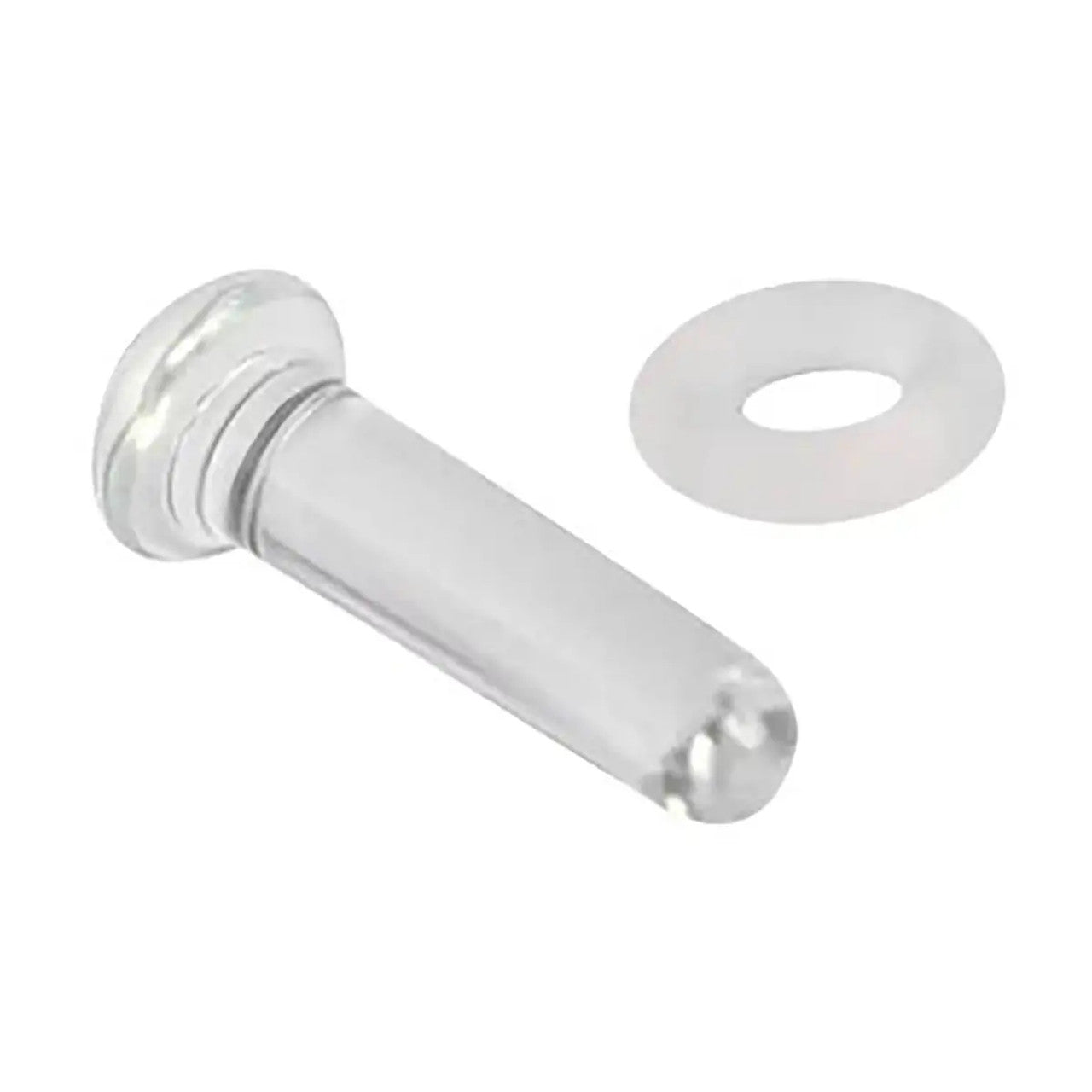 Clear Pyrex Glass Piercing Retainer Labret Stud 20 to 8 Gauge - 1/2"