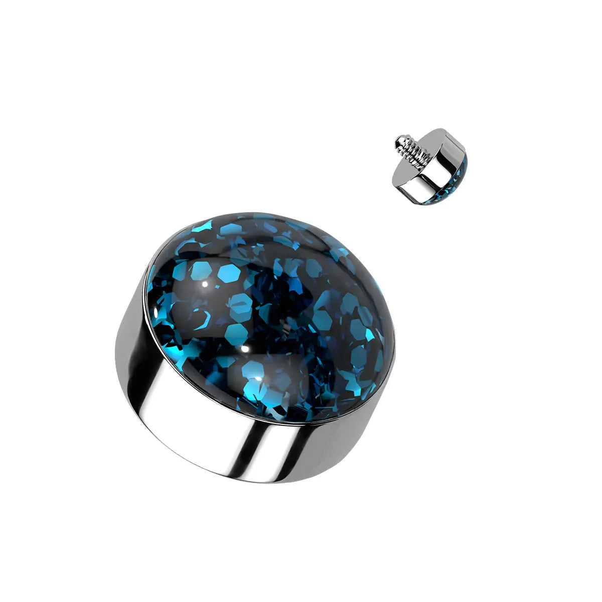Surgical Steel Glitter Dome CZ Dermal Anchor Top 14G 4mm - 8 Colors - photo 4