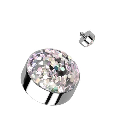 Surgical Steel Glitter Dome CZ Dermal Anchor Top 14G 4mm - 8 Colors - photo 5