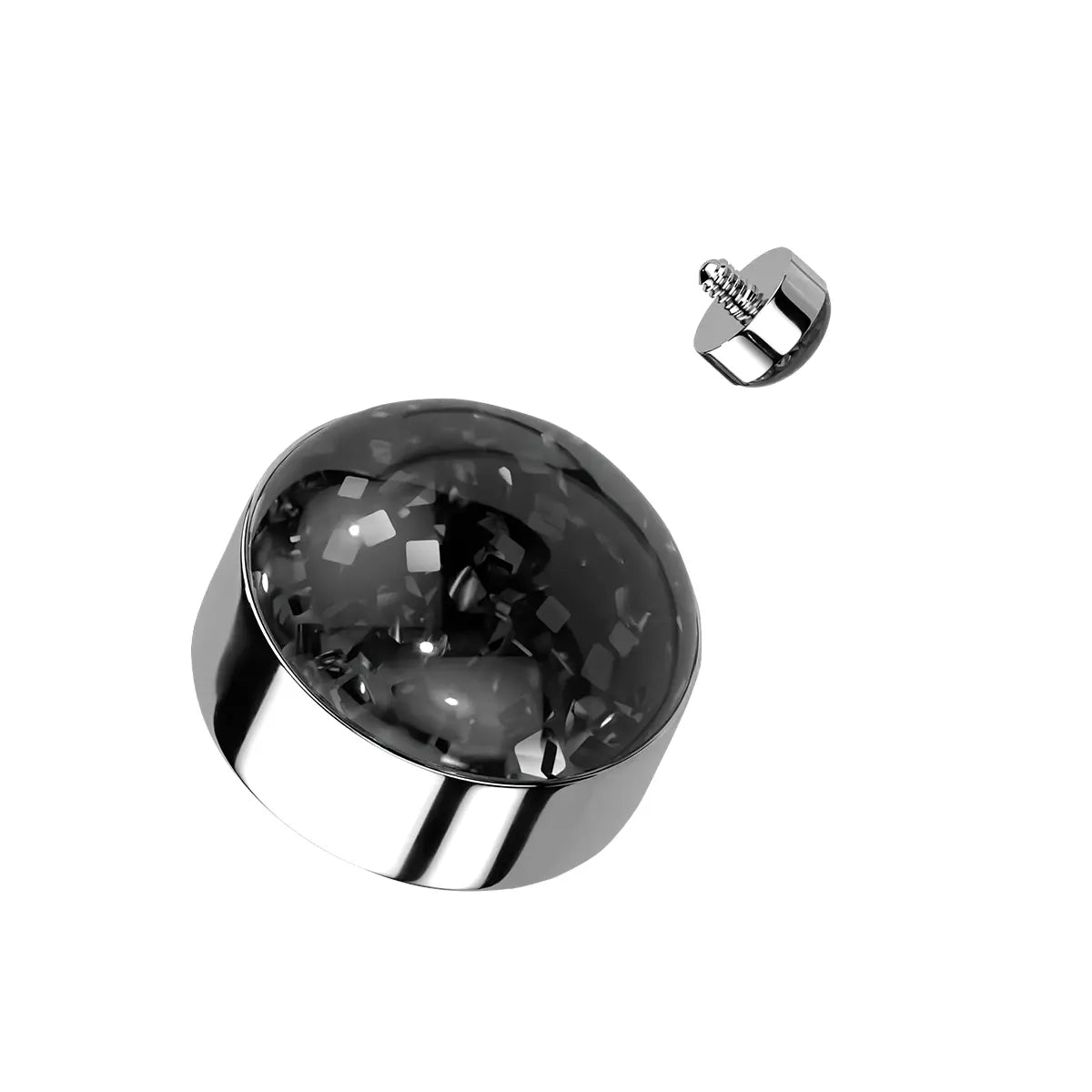 Surgical Steel Glitter Dome CZ Dermal Anchor Top 14G 4mm - 8 Colors - photo 6