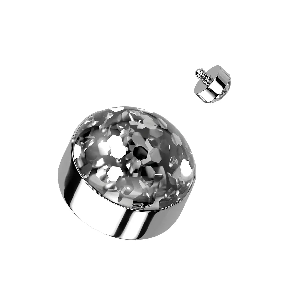 Surgical Steel Glitter Dome CZ Dermal Anchor Top 14G 4mm - 8 Colors - photo 7