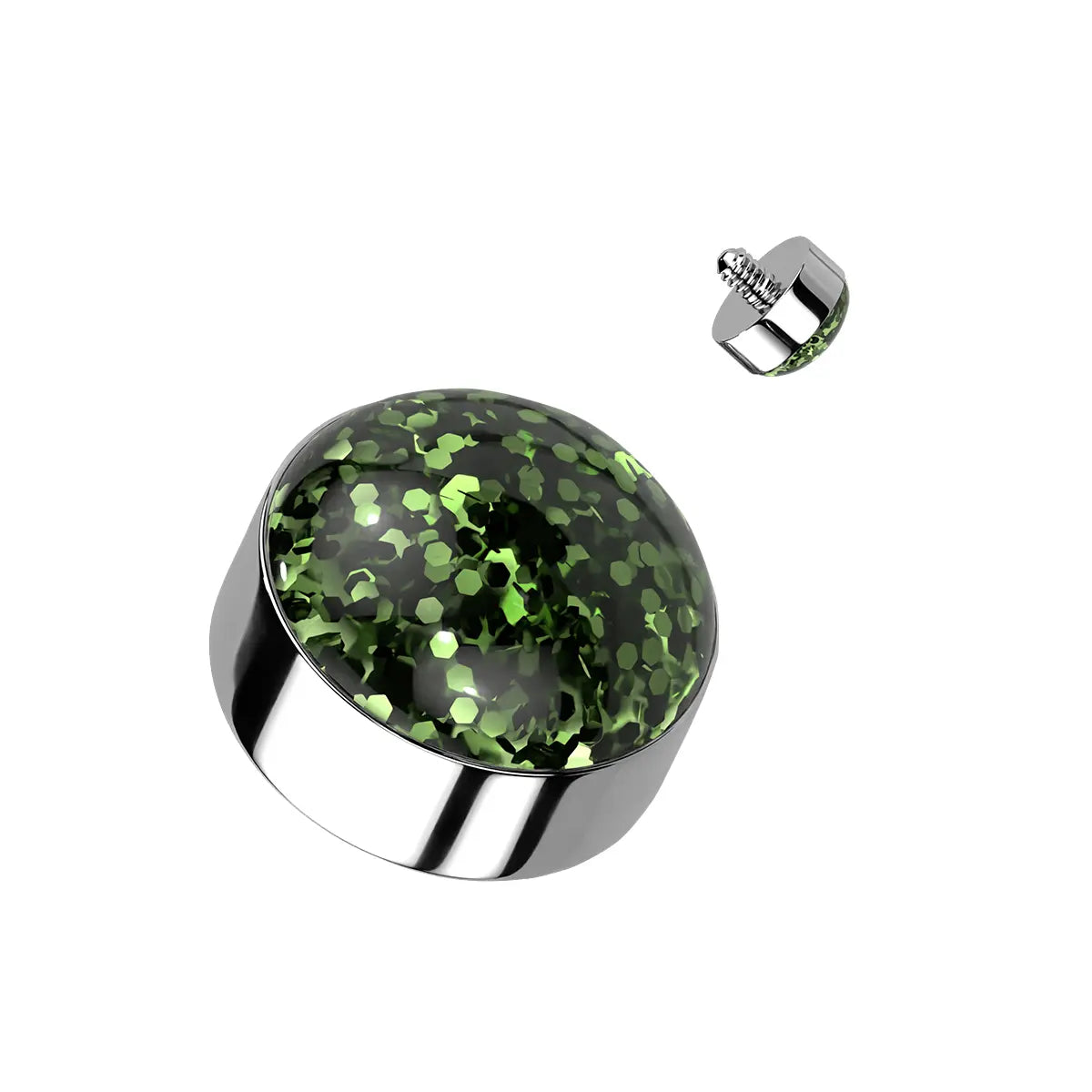 Surgical Steel Glitter Dome CZ Dermal Anchor Top 14G 4mm - 8 Colors - photo 8