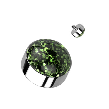 Surgical Steel Glitter Dome CZ Dermal Anchor Top 14G 4mm - 8 Colors - photo 8