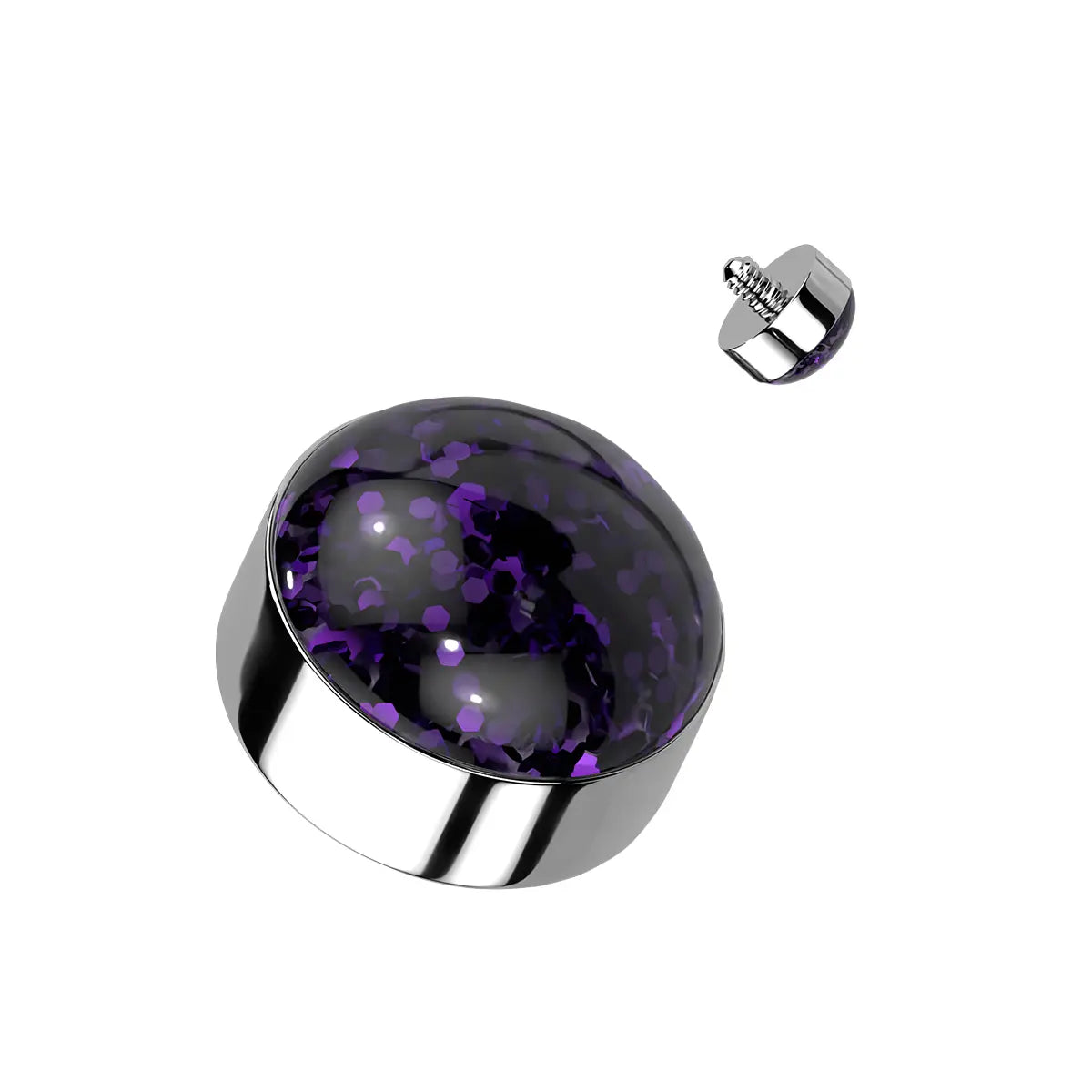 Surgical Steel Glitter Dome CZ Dermal Anchor Top 14G 4mm - 8 Colors - photo 10
