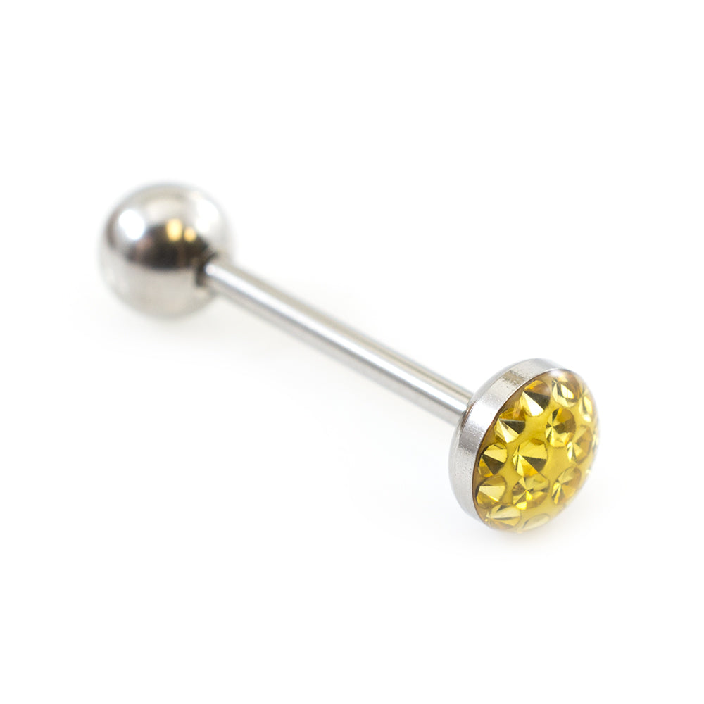 Surgical Steel 14 Gauge Tongue Barbell with Glitter Dome - photo 10