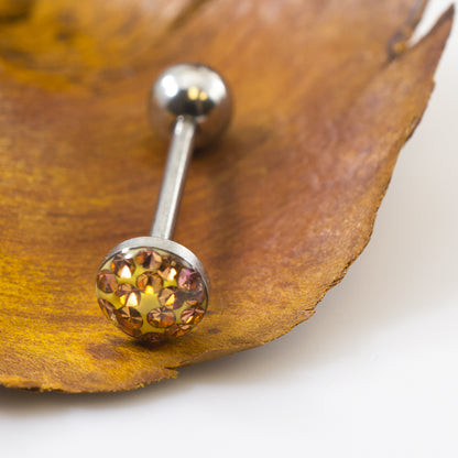 Surgical Steel 14 Gauge Tongue Barbell with Glitter Dome - photo 13