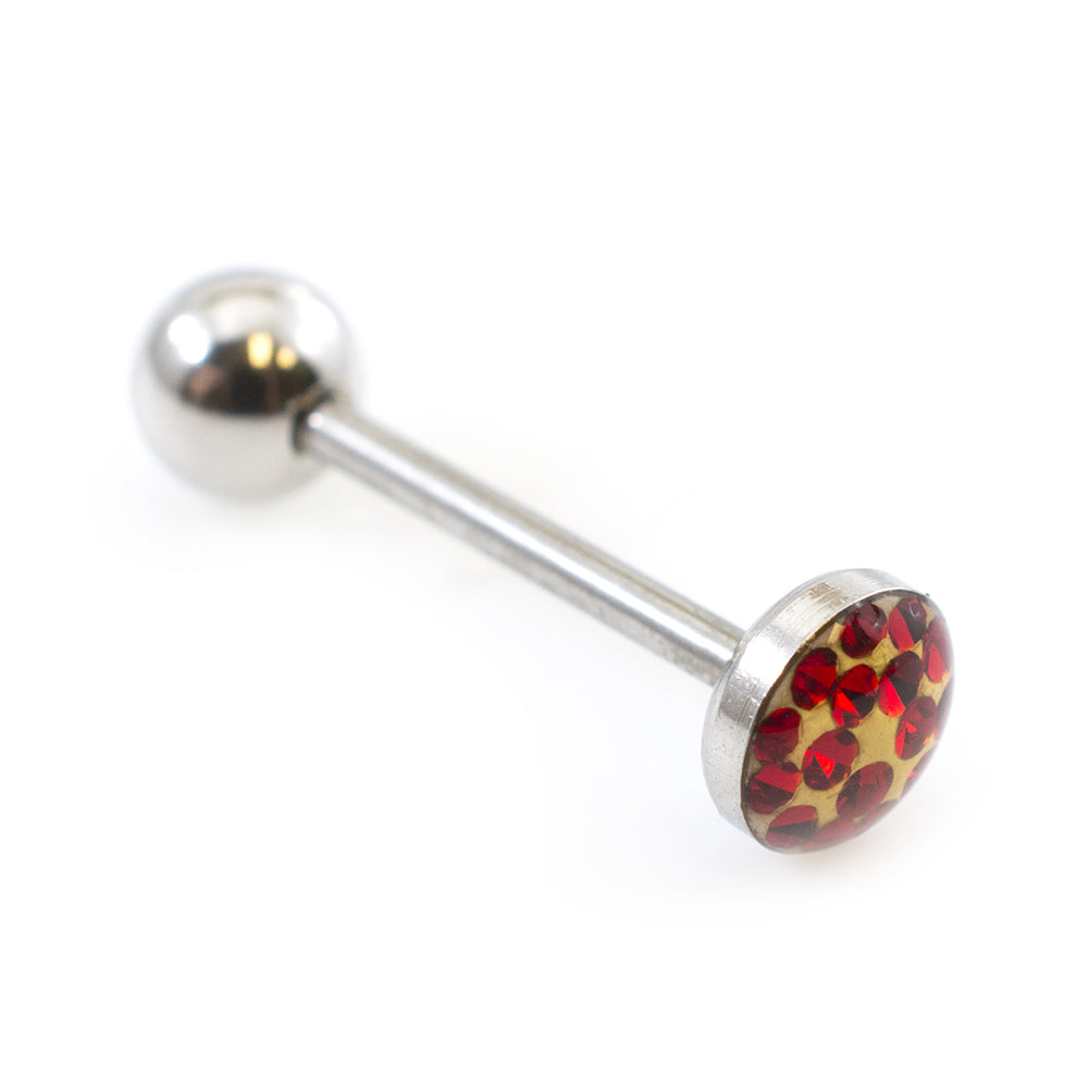 Surgical Steel 14 Gauge Tongue Barbell with Glitter Dome - photo 14