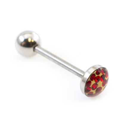 Surgical Steel 14 Gauge Tongue Barbell with Glitter Dome - photo 14