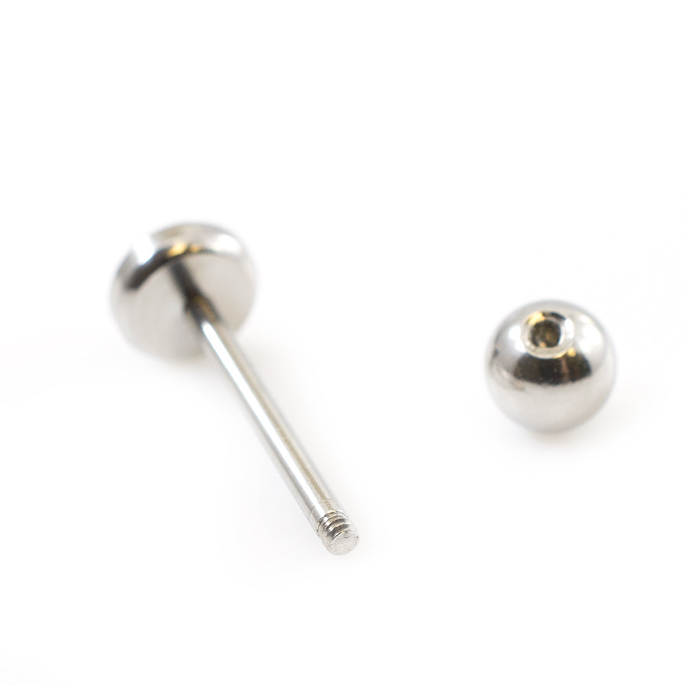 Surgical Steel 14 Gauge Tongue Barbell with Glitter Dome - photo 5