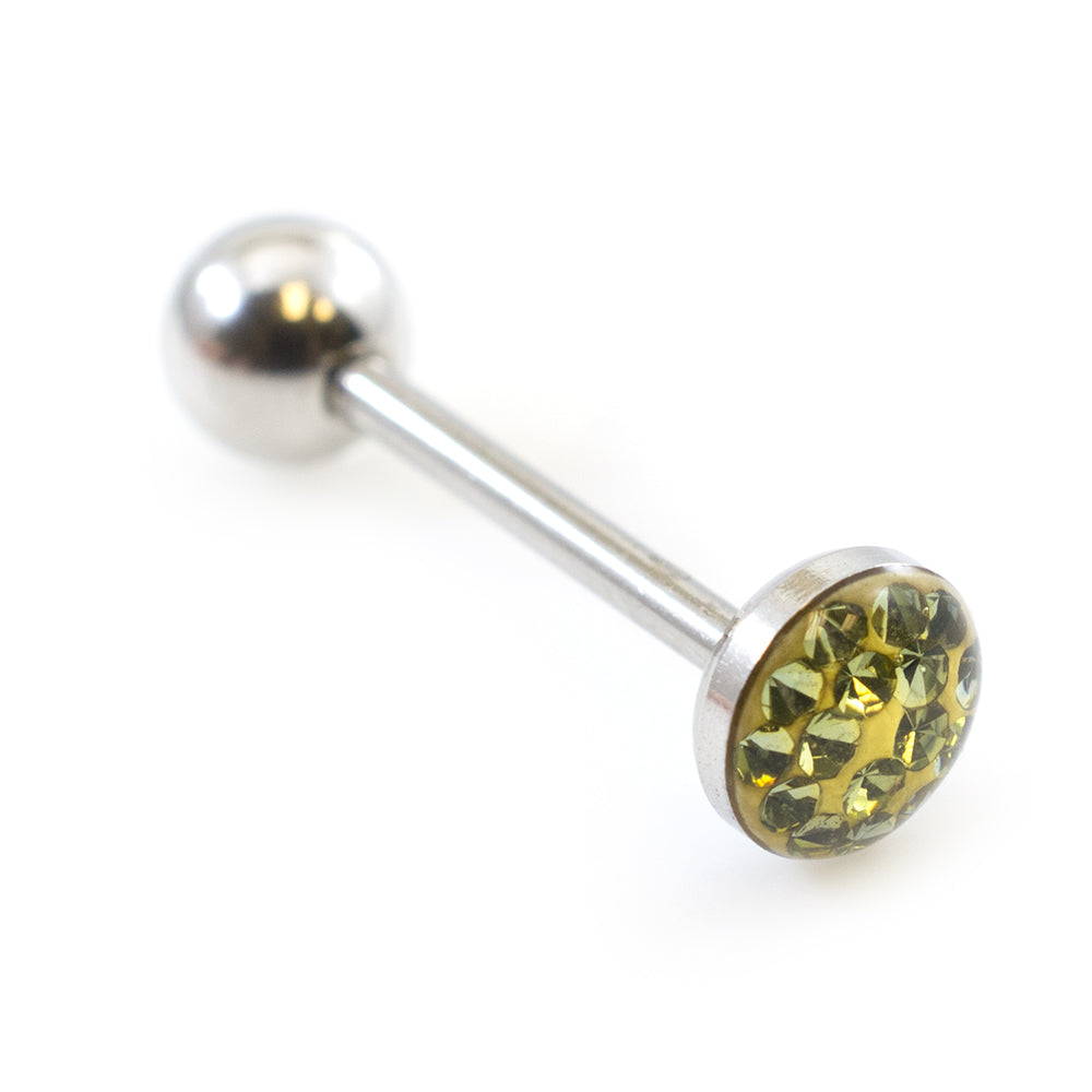 Surgical Steel 14 Gauge Tongue Barbell with Glitter Dome - photo 15