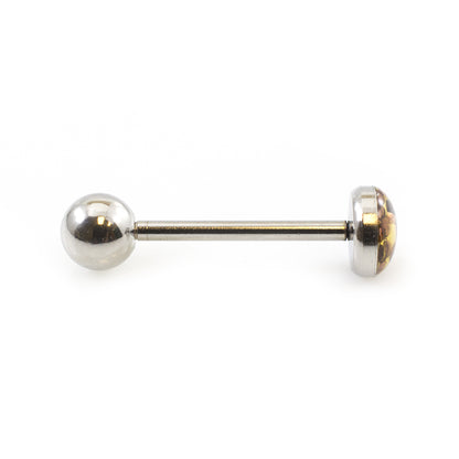 Surgical Steel 14 Gauge Tongue Barbell with Glitter Dome - photo 6