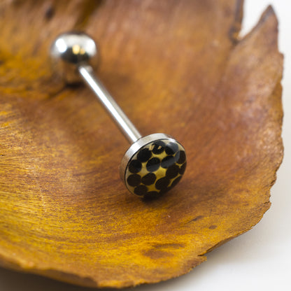 Surgical Steel 14 Gauge Tongue Barbell with Glitter Dome - photo 9