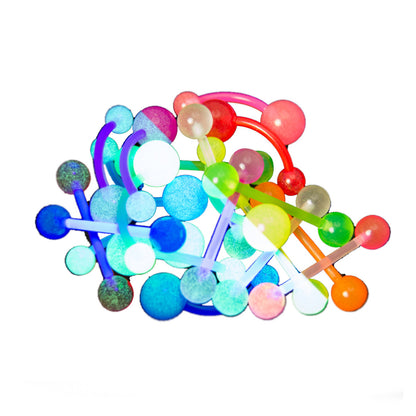 Bioflex Acrylic UV Glow Curved & Straight Barbells 14 Gauge - 20 Pack