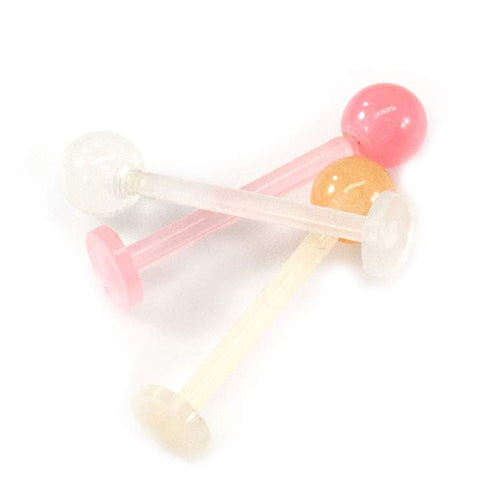 Acrylic 14 Gauge Glow in the Dark Labret Stud Retainers - 3 Pack