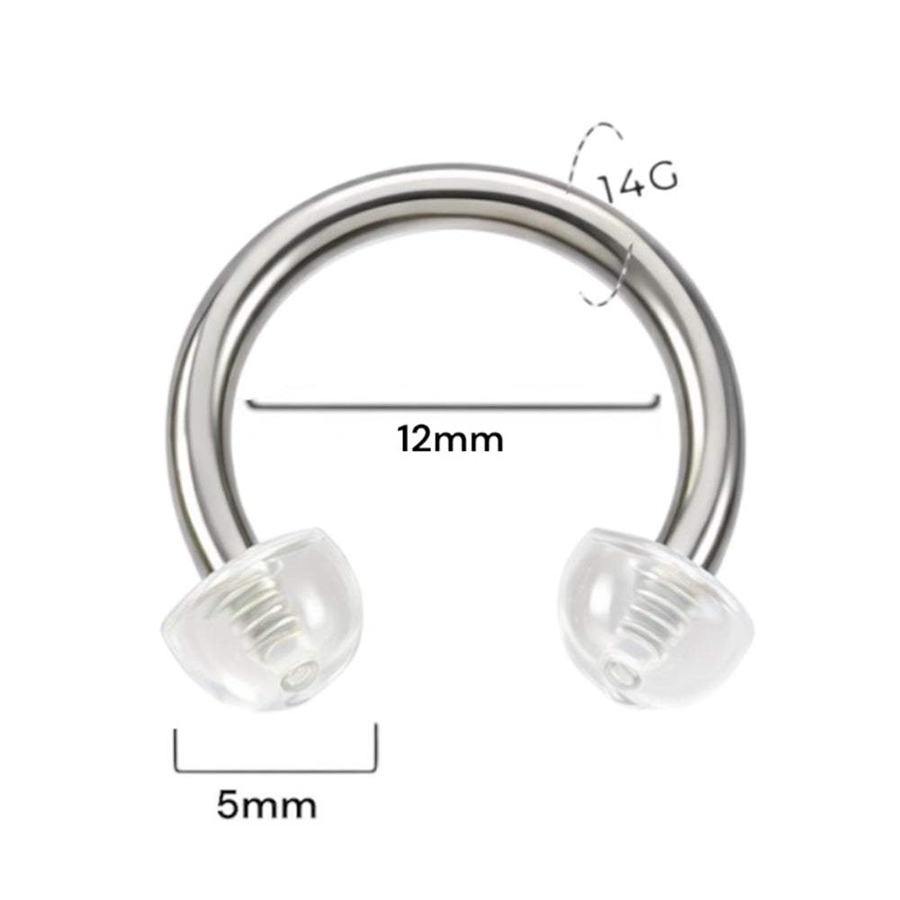 Surgical Steel 14 Gauge Horseshoe with Glow in Dark Acrylic Half Ball - photo 2
