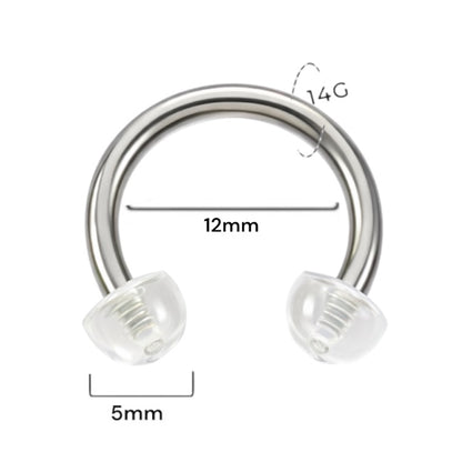 Surgical Steel 14 Gauge Horseshoe with Glow in Dark Acrylic Half Ball - photo 2