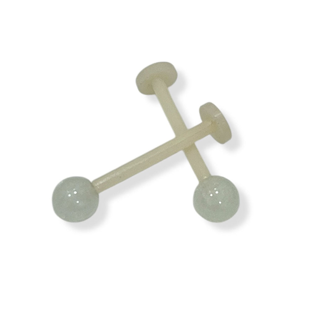 Bioflex 14 Gauge Flat Back Labret Stud Glow Retainer - Pair - photo 3