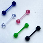 Flexible PTFE Tongue Ring Straight Barbell 14 Gauge 5/8" (16 mm) - Kruelty - Photo 3